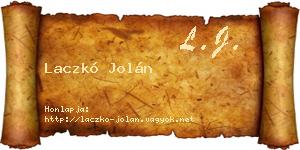 Laczkó Jolán névjegykártya