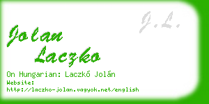 jolan laczko business card